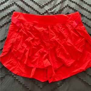 Lululemon Athletica Bright Red Athletic Shorts